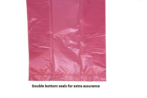 Image of Easy Open & Strong Leak-Proof Poop Bags Dog Waste Bags 13.25 x 9 inch And 13.25 inch x 8.50 inch Made in USA .Bags are easier to tie than standard 12 inch bags (Pink)