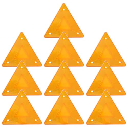Triángulos reflectores de seguridad amarillos para carretera 10 pcs miniatura 1