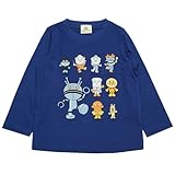 【本体綿100％】2025年 秋冬 アンパンマンベビー 天竺 並び柄 長袖Ｔシャツ ブルー◇95cm ea3482azz-7