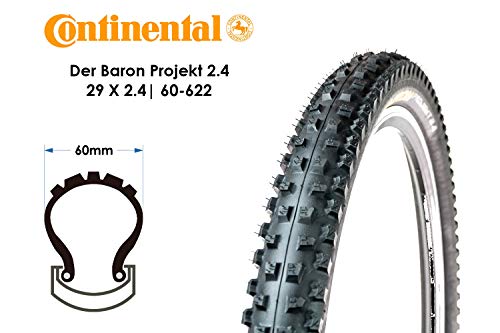 Continental Mountain Bike ProTection Tire - Black Chili, Tubeless, Folding Handmade MTB Performance Tire (26", 27.5", 29"), 27.5 x 2.4, Der Baron Projekt