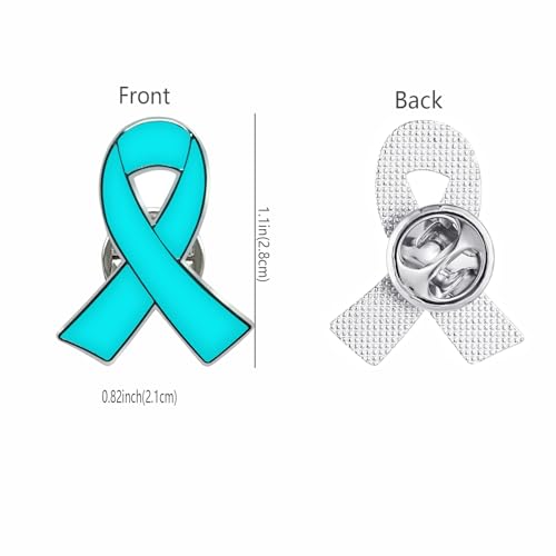Image of Awareness Enamel Lapel Pin - Nickel and Gold Plated Ribbon Pin - Prevention and Awareness Ribbon - Jewelry Brooch Pin with Secure Clutch Back