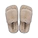 Mankvis Home Floor Slipper, rutschfeste Hausschuhe aus Leder und Baumwolle, personalisierte Plüsch-warme Sandalen und Hausschuhe, rutschfeste Sehnenunterseite, Beige, 37