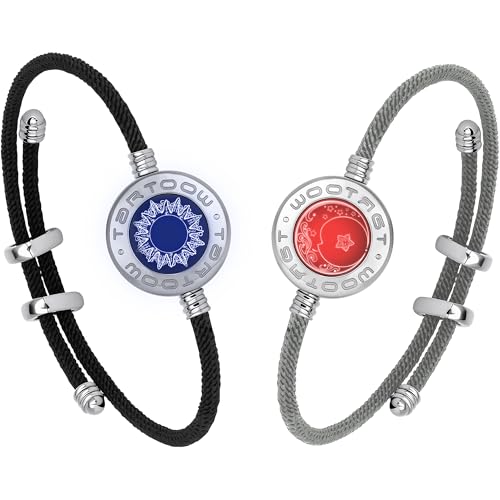 Imagen de tartoow Pulseras de Vibración de Toque a Larga Distancia Relación a Larga Distancia Pulseras de Amor para Parejas Regalos para Novia Novio Bluetooth M001 S So01 S Lu08