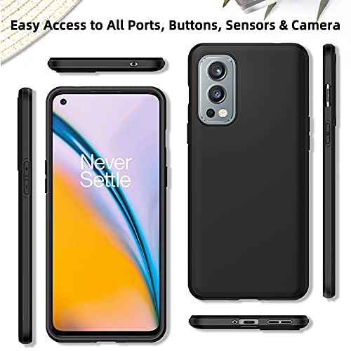 TesRank Funda OnePlus Nord 2 5G, Carcasa TPU Suave Fundas para OnePlus Nord 2 5G Flexible [Resistente a arañazos] [Ultrafina Ligero]-Negro