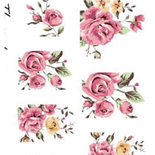 aloiness Nagelsticker Rosa Blumen Nageldesign Nail Art Sticker Decals Nail Selbstklebende 3D Design Tipp Nail Wraps für… – Bild 7