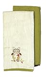 Ritz Sleepy Owl Collection Embroidered Microfiber Kitchen Towels, Set of 2