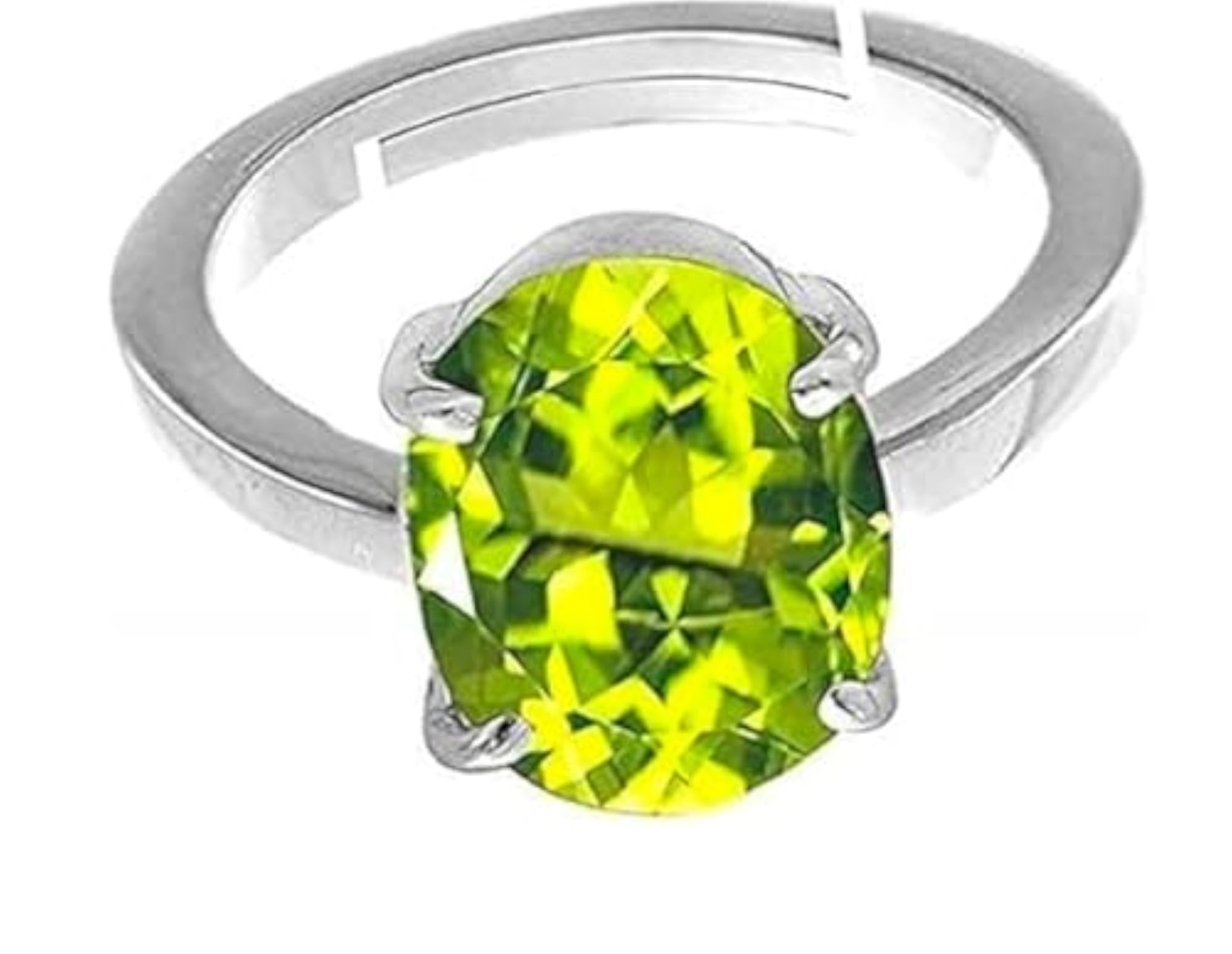 7.65 Ratti Peridot Wedding Style Ring, Fine Gemstone