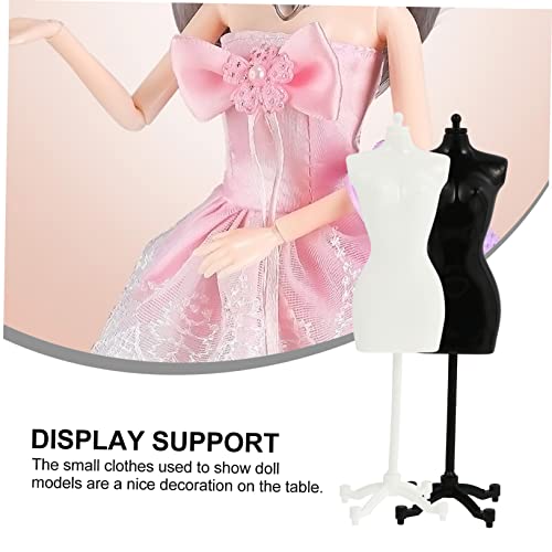 Female Mannequin Torso, 4Pcs Mini Doll Dress Form Manikin Body with Base Stand for Sewing Dressmakers Dress Jewelry Display, Black&White, 25x7.5cm/9.82x2.95inch, Mixed Style