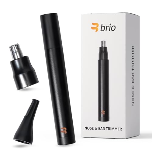 Brio Nose Hair Trimmer for Men & Women, Comfortable Eyebrow Trimmer with Sleek Design, Ear Hair Trimmer Equipped with a 2 - Edge Rotary & Linear Blade