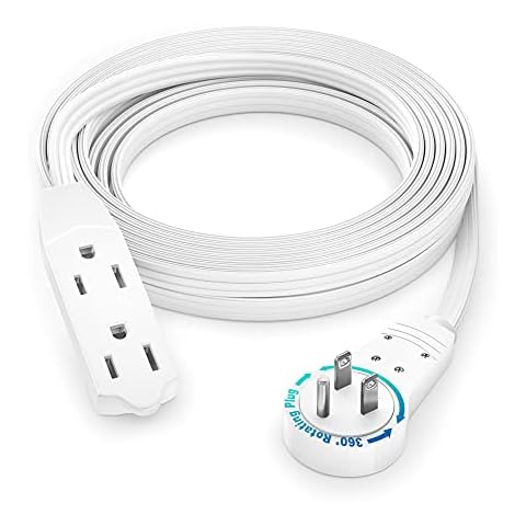 Maximm 12 Ft 360° Rotating Flat Plug Extension Cord Cover