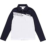  BOSS Jungen Langarmshirt Polohemd Poloshirt J25E81 Weiss-blau (14 Jahre (164))