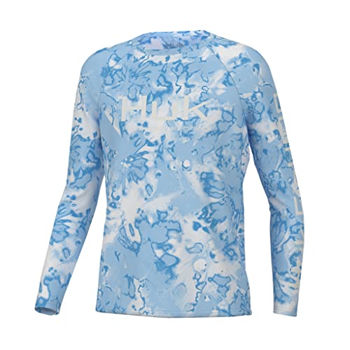 HUK Boy's Pursuit Pattern Long Sleeve, Fishing Shirt for Kids