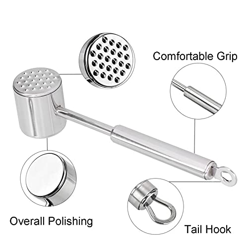 Kleine Vleeshamer Dubbelzijdig Steak Pounder Vleesvermalser Tainless Steel - Image 4