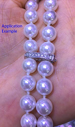 1Pc Adabele Authentic Sterling Silver Shortener Enhancer Clasp Cubic Zirconia Cz Diamond Connector For 9Mm (0.35 Inch) Pearl Gemstone Bead Jewelry Making Ss380 #TOP4