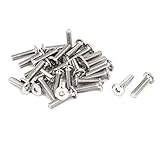 uxcell M6x25mm Nickel Plated Hex Socket Head Furniture Bolts Connector Fastener 30pcs