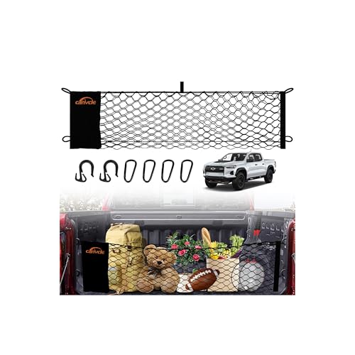 Truck Bed Cargo Net for Chevy Colorado & GMC Canyon 2023-2026, Envelope Style Pickup Truck Bed Net for Chevrolet Colorado Accessories, Upgraded Trunk Cargo Net Storage Bag with Metal Carabiners