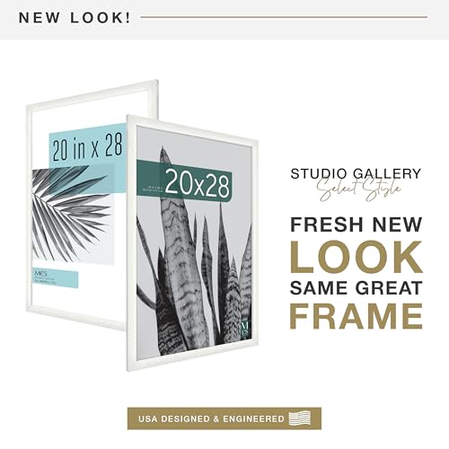 MCS Studio Gallery 20x28 Poster Frame Natural Woodgrain, Vertical & Horizontal Wall Hanging Large Picture Frame for Photos, Posters & Art Prints (2-Pack)