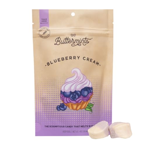 Buttermints Blueberry Cream, Butter Mints Gluten-Free Candy Soft Butter Taste, Unexpectedly Scrumptious (4 Servings)