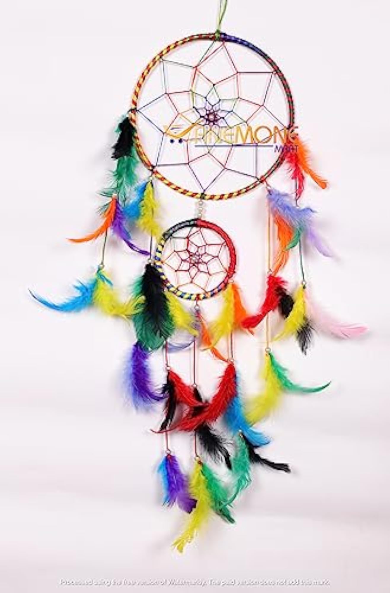 Multicolor Dream Catcher Wall Hanging with 6&3 inch Ring