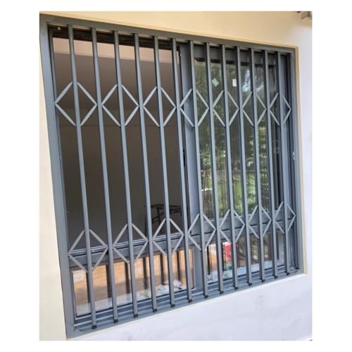 Rejas plegables de seguridad para ventanas exteriores, rejas antirrobo de aleación de aluminio para puertas y ventanas correderas.(W30xH24in/75x60cm)