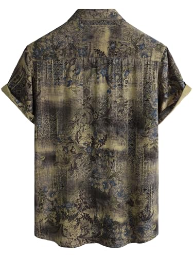 Image of JOTOOK Mens Hawaiian Shirt Short Sleeve Button Down Tropical Shirts Casual Floral Summer Beach Shirt