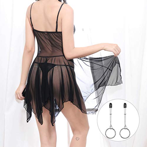 ARTIBETTER 1 par de Clipes de Metal para Mamilos Mamilos Corrente Pinças de Mamilo Anéis de Mamilo A