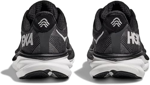 HOKA Clifton 9 Women's Performance Road Running Shoes Sneakers (Black/White, US Footwear Size System, Adult, Women, Numeric, Medium, 7)