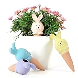 WILDKEN Terracotta Watering Globes, 4 Pack Rabbit Shaped Plant Watering Spikes Vacation Self-Watering Planters Devices for Indoor and Outdoor Plants