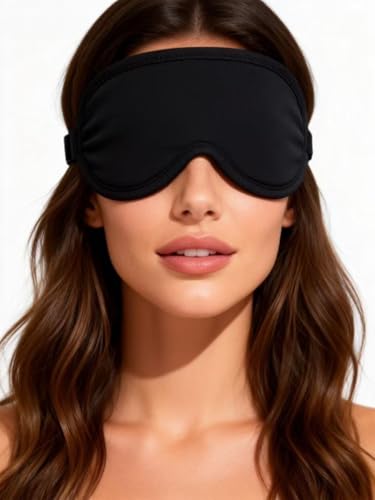 Cooling & Heating Gel Eye Mask, Reusable Hot & Cold Compress for Puffy Eyes, Dark Circles, Eye Fatigue & Relaxation, Black (1 Pack)