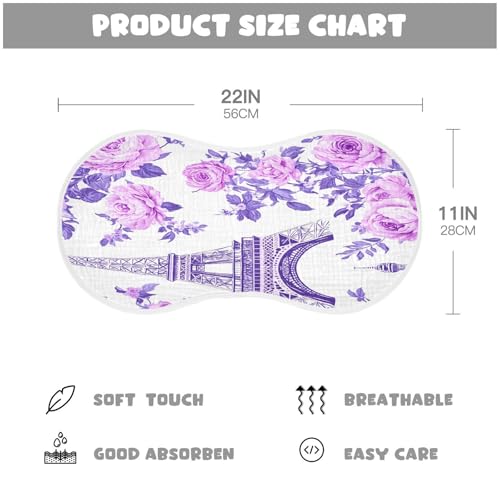 Beautiful Eiffel Tower Plant Burp Cloths Cotton Baby Washcloths,Large 22x11in Burping Cloth Absorbent and Soft for Newborn Baby Boys and Girls,4 Pack4