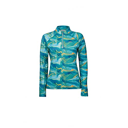 Weatherbeeta 2022 Ruby Bedrucktes Langarm-Oberteil Für Damen 1009342016 - Blau/Orange Swirl Cover