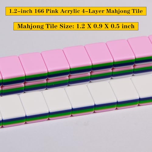 Set Pink Blank Mahjong Tiles 166 piezas acrílico miniatura 4