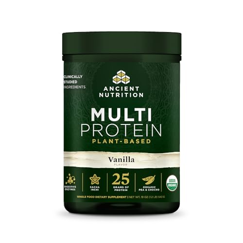 Ancient Nutrition Organic Multi Protein Plant Based Powder, 25g Protein,