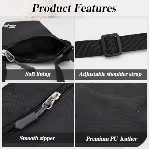 Small Crossbody Purse, Phone Purse with 2 Zipper Pocket and Adjustable Shoulder Strap, Unisex Crossbody Bags4