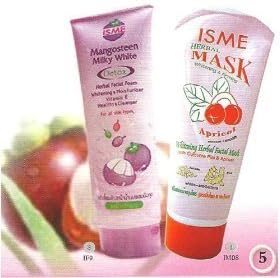 2 Isme Mangosteen Milky White Detox Facial Foam & Face Mask Curcuma Plai Apricot Amazing of Thailand