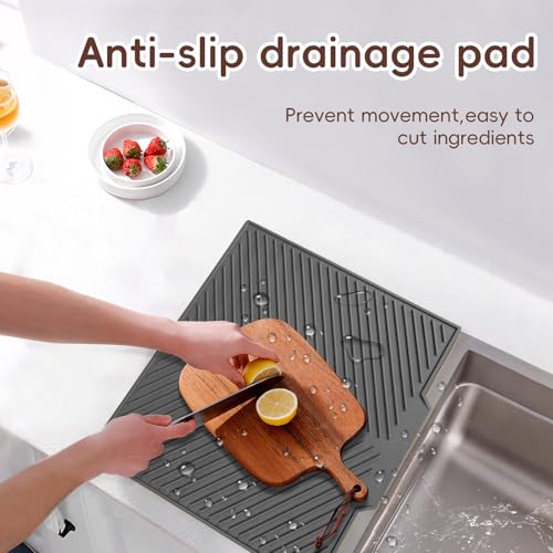Tapete de silicona para secar platos de grado alimenticio resistente 6