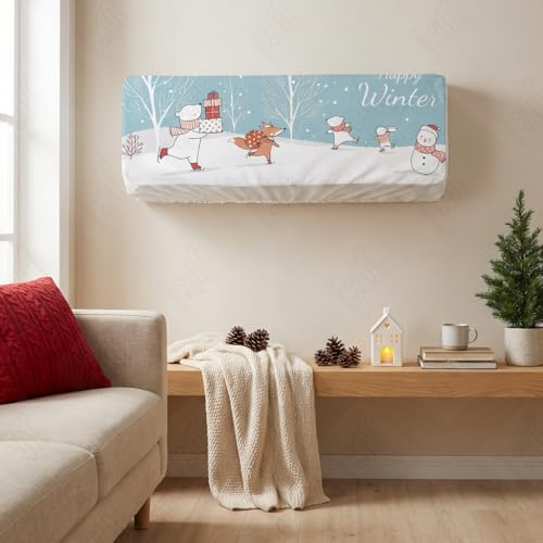 Image of Split AC Cover 1 ton, 1.5 ton to 2 Ton |Designer Digital Print Indoor AC Dust Cover | Stretchable Lycra Fabric | 38x12x9 Inch | Washable Polyester AC Indoor Unit Cover | Dust Dirt Resistant
