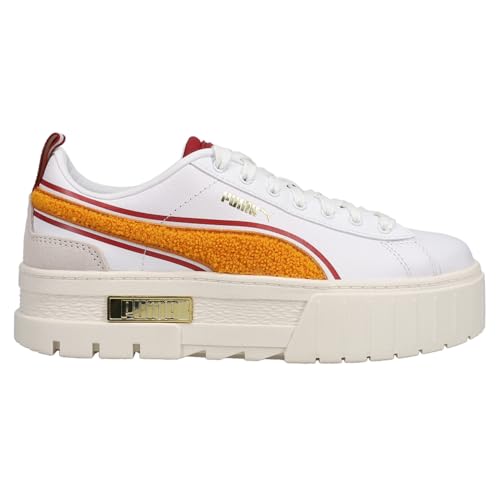 PUMA Womens Mayze New Heritage Logo Platform Sneakers Shoes Casual - White - Size 7 M