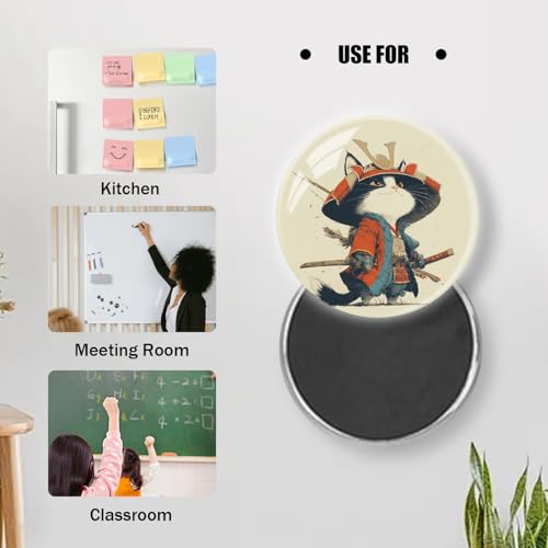 Imán decorativo de vidrio redondo con diseño de gato miniatura 5
