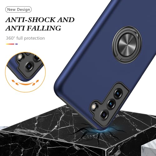 Dionsibei Cellular Phone Case for Samsung Galaxy S21 Plus/S21+, Navy, Military Grade Shockproof, Built-in Ring Holder Kickstand, Car Mount Armor Heavy Duty Protective Case by Dionsibei - Image 5