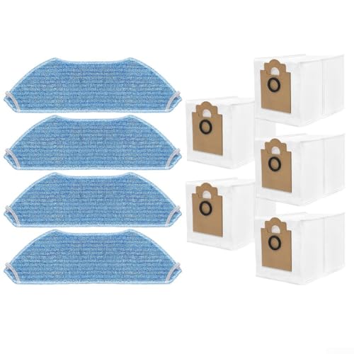 Kit de trapos y bolsas de polvo de repuesto, para robot aspirador Lefant M2 Pro M2S Pro, incluye 4 paños de fregona y 5 bolsas de polvo