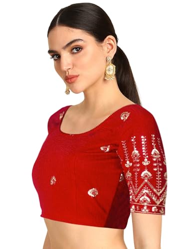 Image of Chandrakala Readymade Blouses for Women Sarees,Stretchable(B202-P)