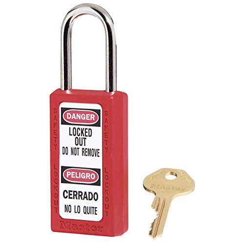 Image of Master Lock 411RED Lockout Tagout Safety Padlock with Key