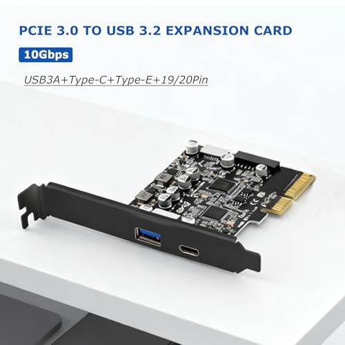 Tarjeta de expansión PCIE 3.0 a USB 3.2 con adaptador Tipo E para panel frontal de PC 2