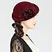 Elegant Wool Top Hats for Women Fashion Flower Fascinators Wedding Hat with Hairpin Ladies Vintage Floppy Wool Felt Fedoras