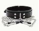 PU Leder BDSM Halsband mit verstellbaren Nippelklemmen - 52cm/20.47inch - BDSM Sexspielzeug - Erwachsenenspiel - SM Bondage Werkzeuge - BDSM Zubehör - Neuheit für Erwachsene