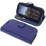 foto-kontor Tasche kompatibel mit CrossCall Spider X5 Schutzhülle blau Book Style Hülle Handy Schutz Hülle Buch Wallet Handyhülle Cover Klapphülle Ständer Handytasche