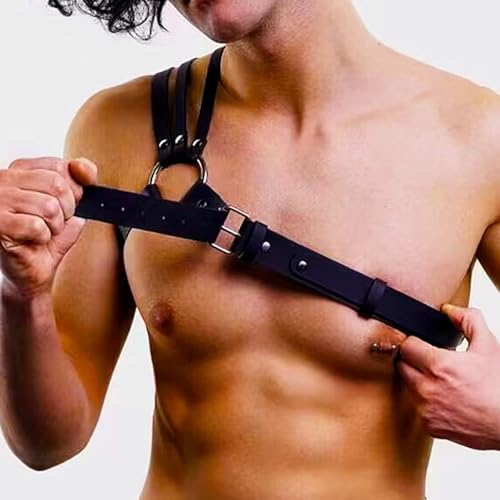 Fstrend Men Chest Harness Black Leather Belt Halloween Fashion Rave Accessory4