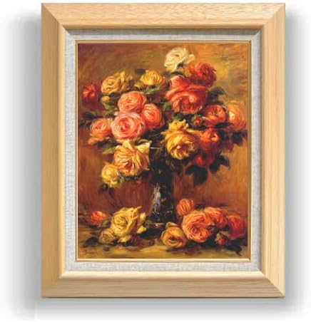 アンティーク調 花瓶と薔薇の絵画 アートパネル アンティーク調 花瓶と