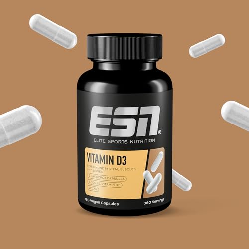 ESN Vitamin D3, 120 Kapseln, Vitamin D hochdosiert, 360 Tage Vorrat – Ansicht 5